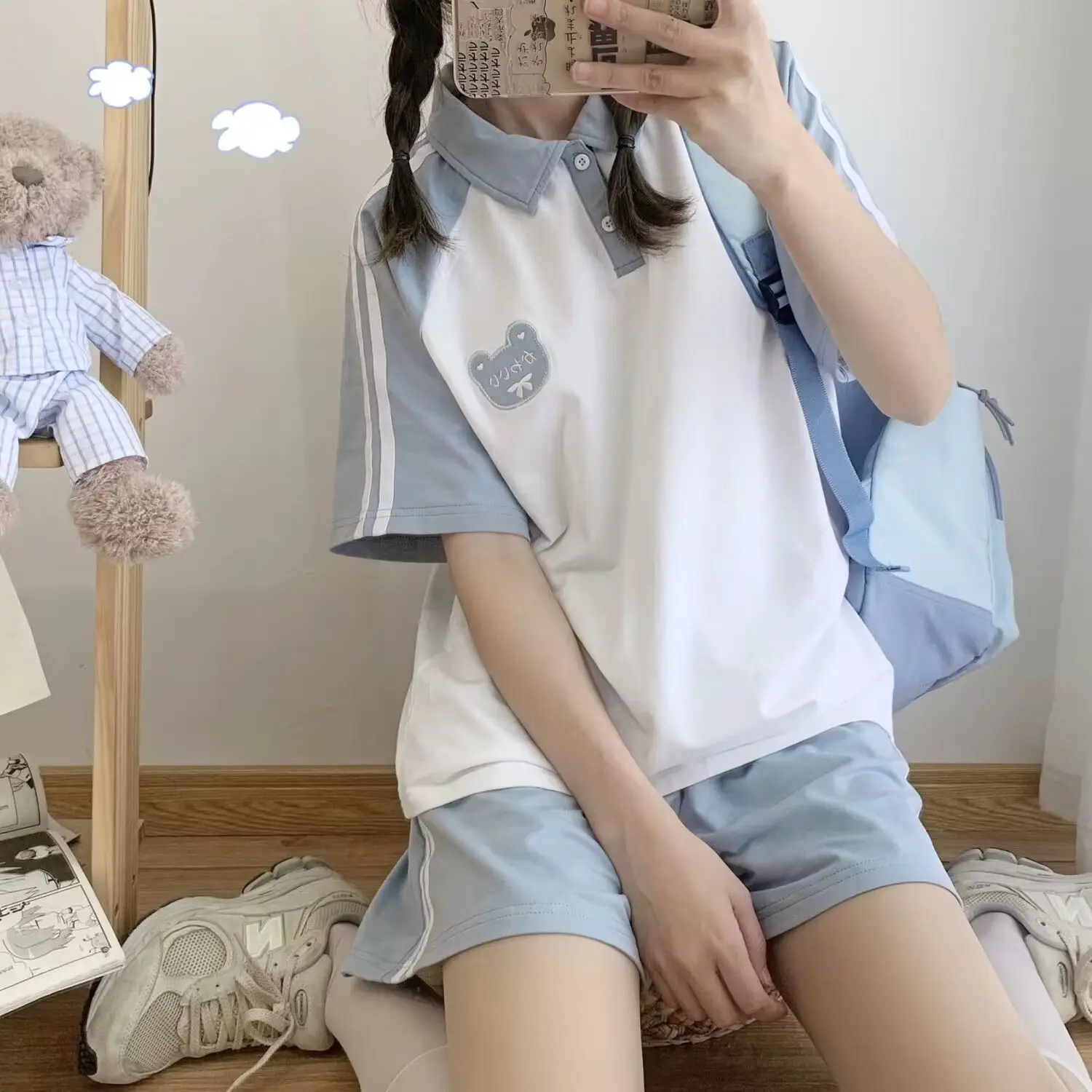 Summer Sports Set Women's Casual Short Sleeve Running Outfit Cute Student Small Size Korean Version Two-Piece Set Short Shorts
Summer Sports Set Women's Casual Short Sleeve Running Outfit Cute Student Small Size Korean Version Two-Piece Set Short Shorts