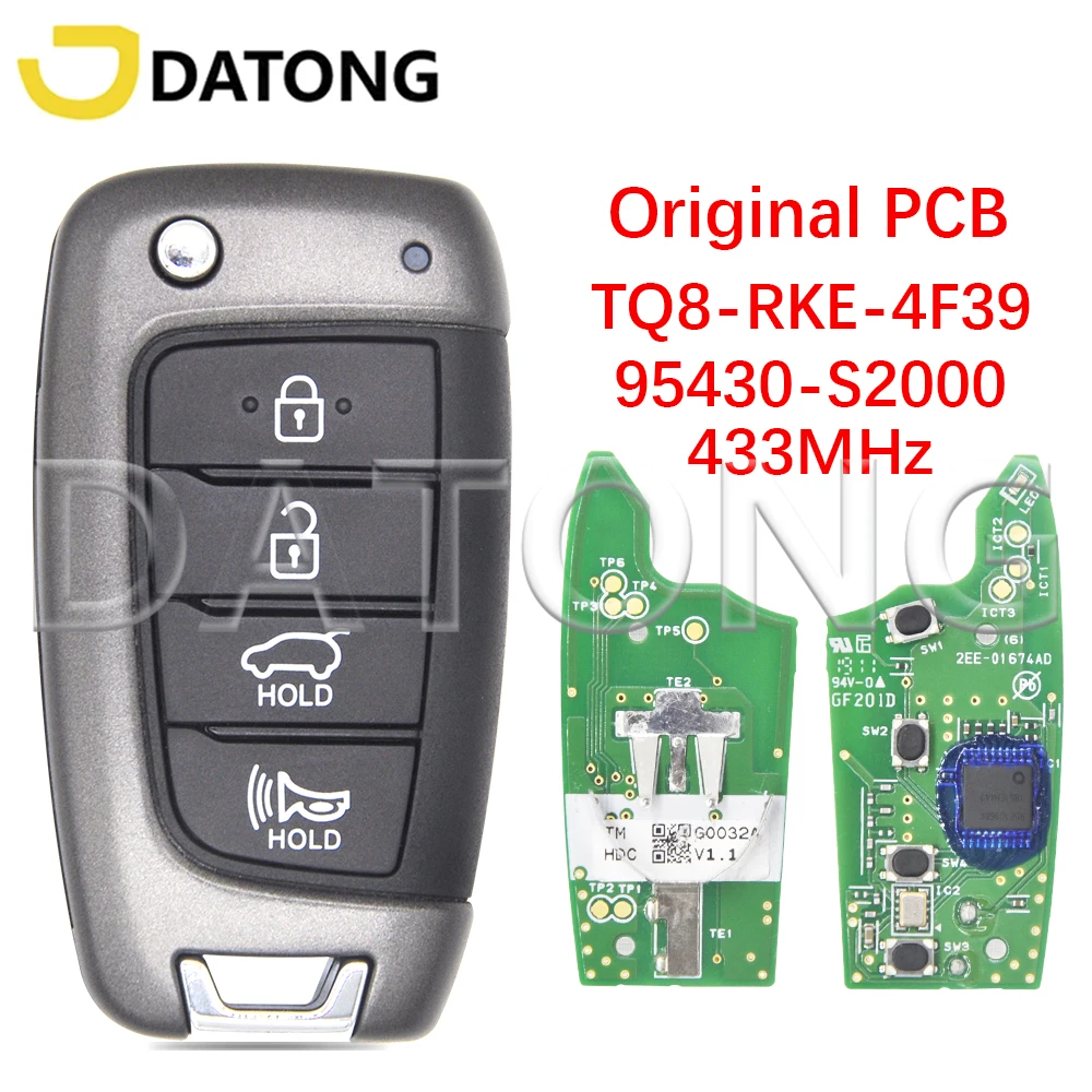 Datong World Car Remote Control Key For Hyundai Santa Fe 2018 2019 2020 433MHz 95430-S2000 TQ8-RKE-4F39 Original PCB Flip Key
Datong World Car Remote Control Key For Hyundai Santa Fe 2018 2019 2020 433MHz 95430-S2000 TQ8-RKE-4F39 Original PCB Flip Key