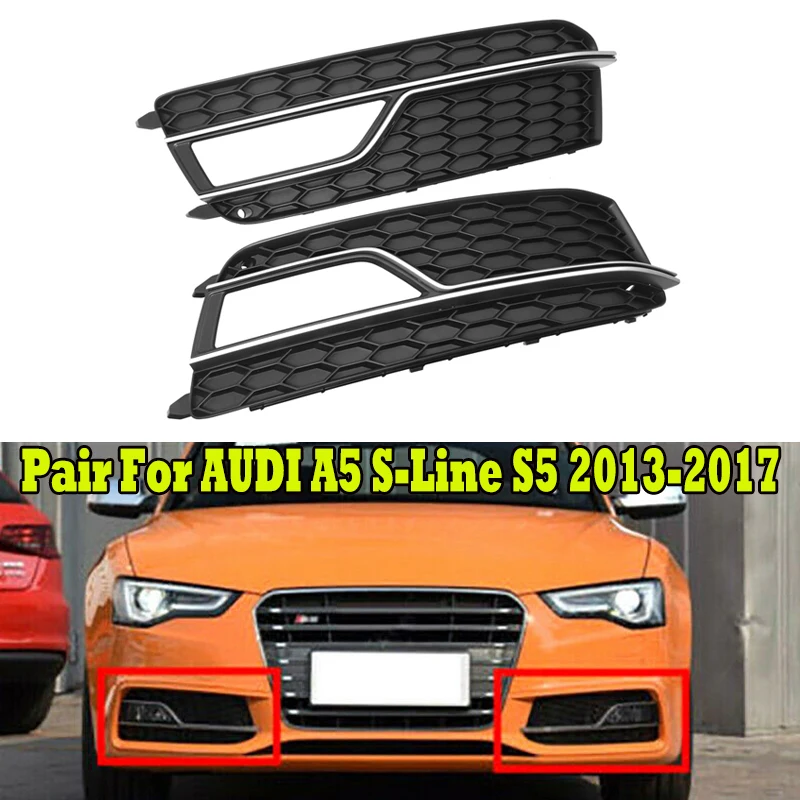 Magickit For Audi S5 A5 S-Line 2013-2017 For 8T0807681K,8T0807682K Car Front Bumper Grille Frame Fog Light Bezel Black+Chome
Magickit For Audi S5 A5 S-Line 2013-2017 For 8T0807681K,8T0807682K Car Front Bumper Grille Frame Fog Light Bezel Black+Chome
