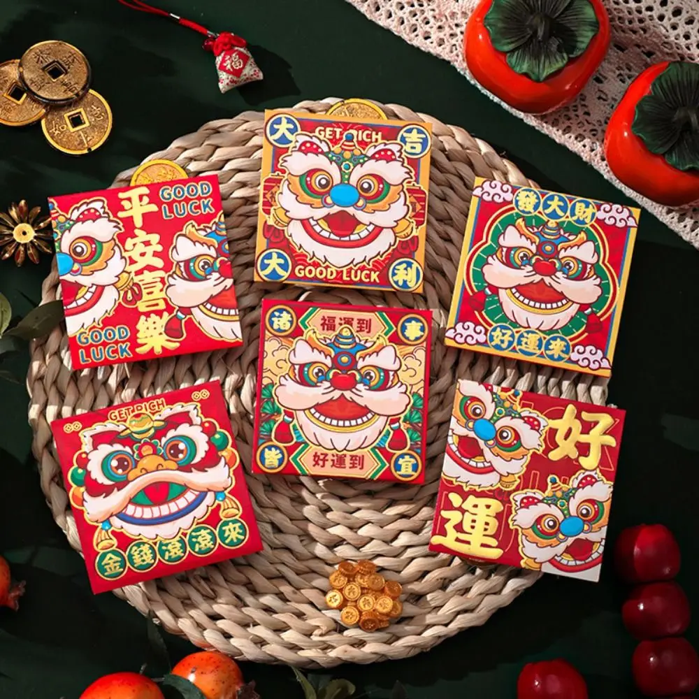 6Pcs Durable Cartoon 2025 Red Envelope Bag Cute Thickened Lucky Red Pocket Gold Stamping New Year Red Packet Spring Festival
6Pcs Durable Cartoon 2025 Red Envelope Bag Cute Thickened Lucky Red Pocket Gold Stamping New Year Red Packet Spring Festival