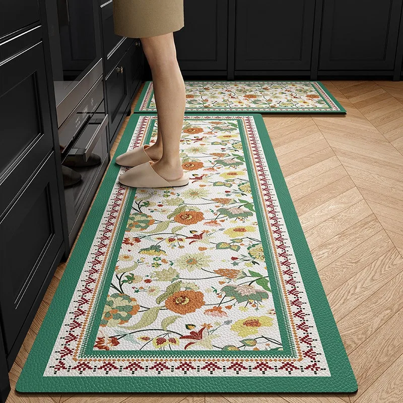 Retro Rural Floral Kitchen Floor Mats Home Decoration Long Strip Runner Rugs PVC Oil-proof Waterproof Non-slip Carpet 주방매트 바닥매트
Retro Rural Floral Kitchen Floor Mats Home Decoration Long Strip Runner Rugs PVC Oil-proof Waterproof Non-slip Carpet 주방매트 바닥매트