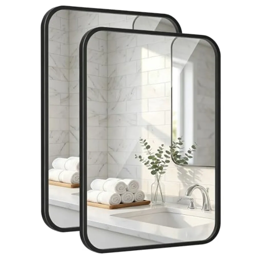 2-Pack 22x30 Inch Matte Black Bathroom Vanity Mirrors Flush Mount Deep Set Metal Wall Mirror for Over Sink HD Shatterproof Glas
2-Pack 22x30 Inch Matte Black Bathroom Vanity Mirrors Flush Mount Deep Set Metal Wall Mirror for Over Sink HD Shatterproof Glas