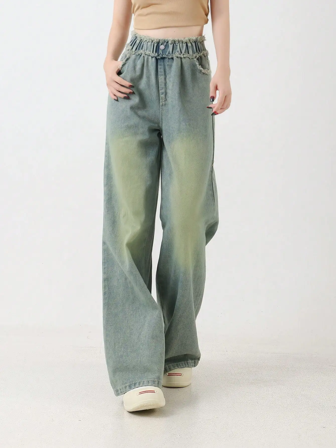 Teenage Girls Loose Wide Leg Long Straight Retro Washed Casual Jeans Vintage Kids Adolescent Denim Trousers
Teenage Girls Loose Wide Leg Long Straight Retro Washed Casual Jeans Vintage Kids Adolescent Denim Trousers