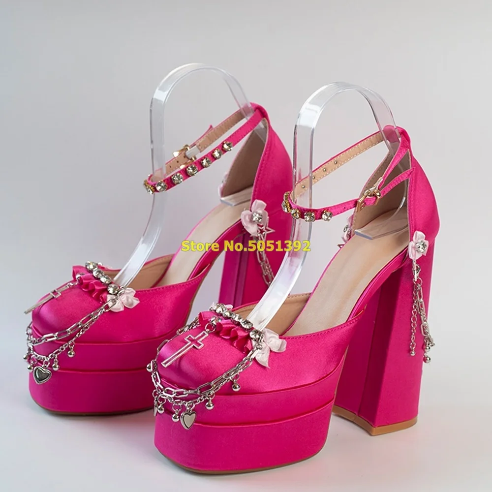 Rosy Platform Chunky Pumps Lolita Crystal Cross Lace Satin Sweet Girl Shoes Solid Chunky Heel Fashion Autumn Winter Shoes
Rosy Platform Chunky Pumps Lolita Crystal Cross Lace Satin Sweet Girl Shoes Solid Chunky Heel Fashion Autumn Winter Shoes