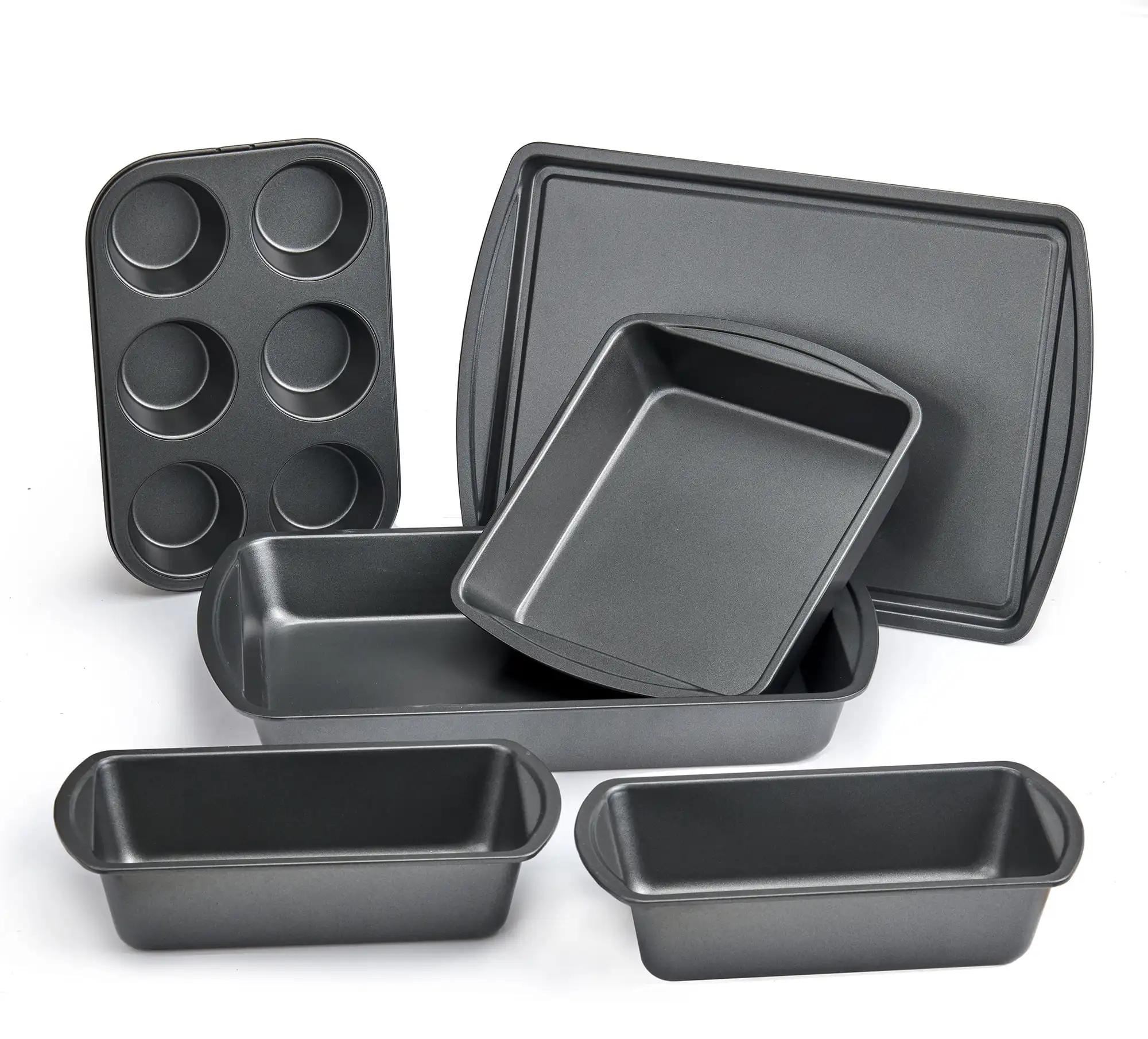 6 Piece Non-Stick Bakeware Set, Easy for Release and Clean Up, Carbon Steel, Gray
6 Piece Non-Stick Bakeware Set, Easy for Release and Clean Up, Carbon Steel, Gray