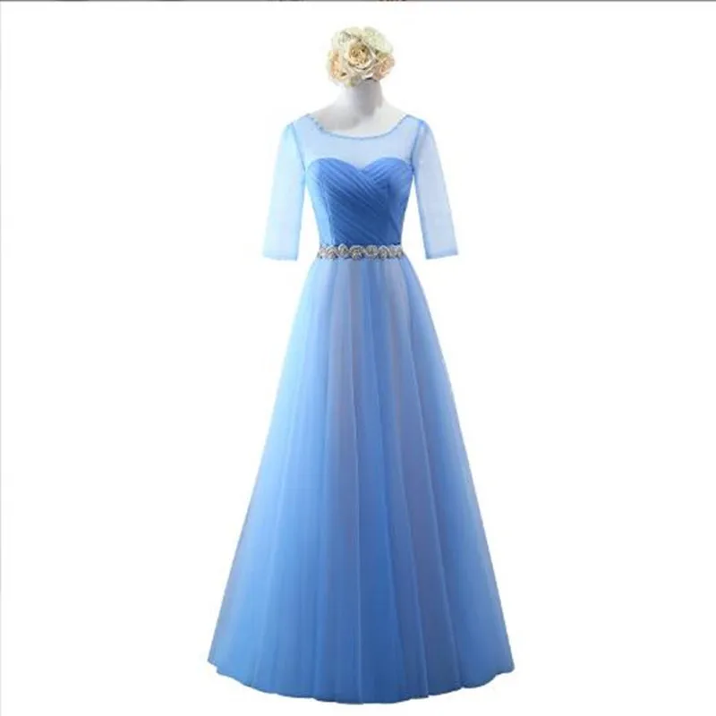 Tulle Long Blue Bridesmaid Dresses A-Line Floor-Length Simple Sleeveless Vestidos Bridesmaid Skirt Prom Gown
Tulle Long Blue Bridesmaid Dresses A-Line Floor-Length Simple Sleeveless Vestidos Bridesmaid Skirt Prom Gown