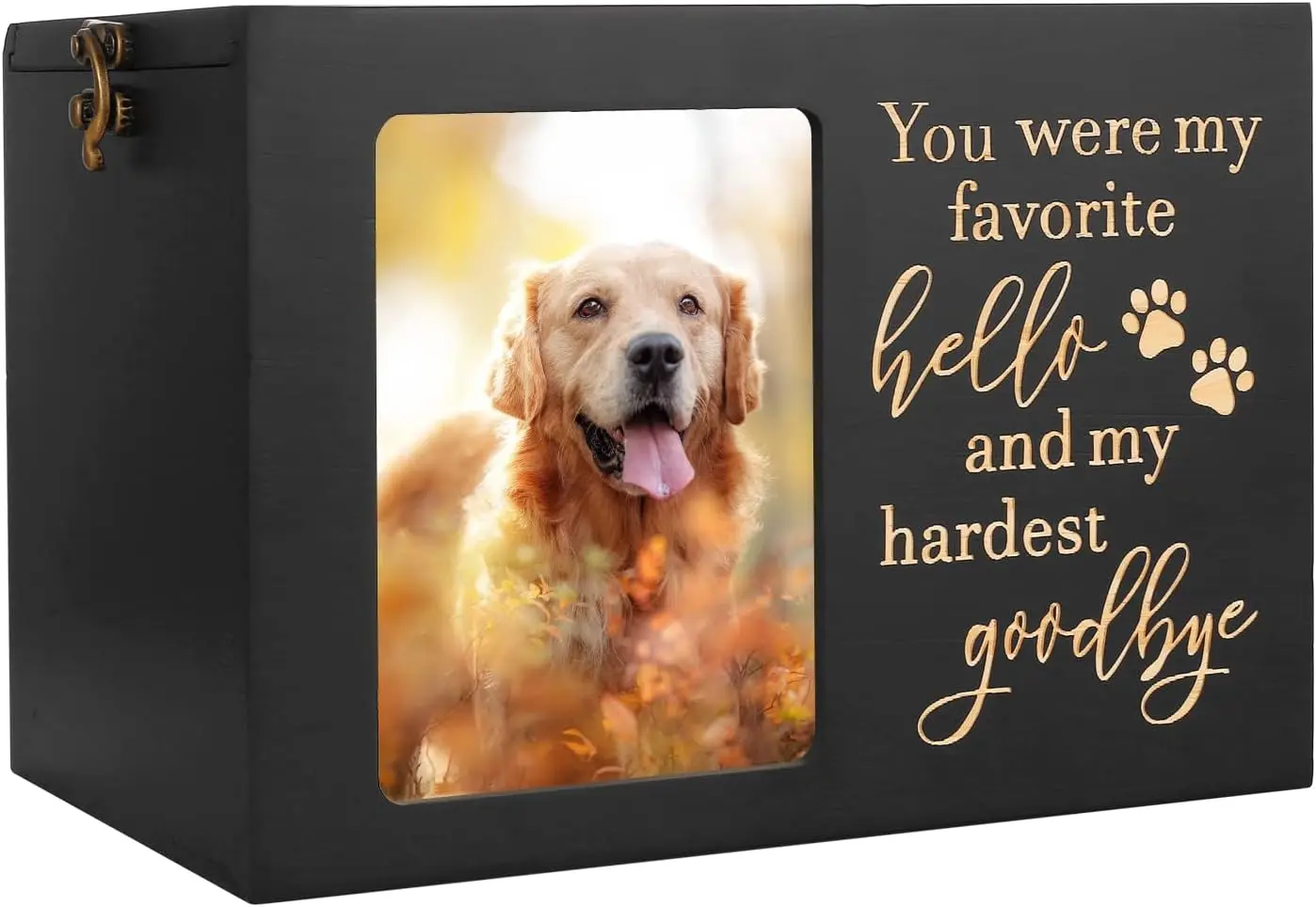 Pet Memorial Urns for Dog or Cat Ashes, Large Wooden Funeral Cremation Urns with Photo Frame, Keepsake Memory Box with Black
Pet Memorial Urns for Dog or Cat Ashes, Large Wooden Funeral Cremation Urns with Photo Frame, Keepsake Memory Box with Black