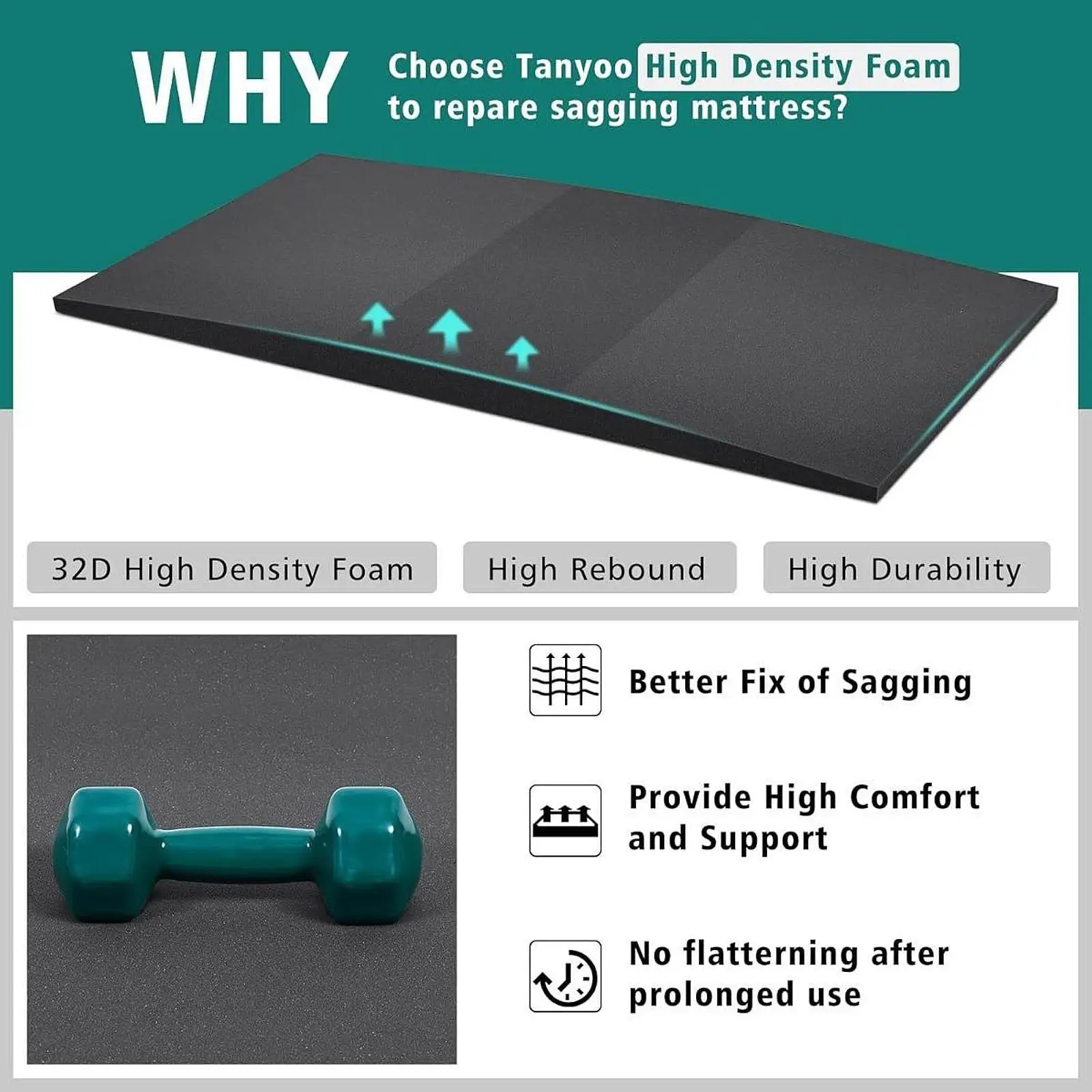 Under Mattress Support Foam Repair Board Restores Sinking Bed Firmness for Sleeping Comfort Mattress
Under Mattress Support Foam Repair Board Restores Sinking Bed Firmness for Sleeping Comfort Mattress