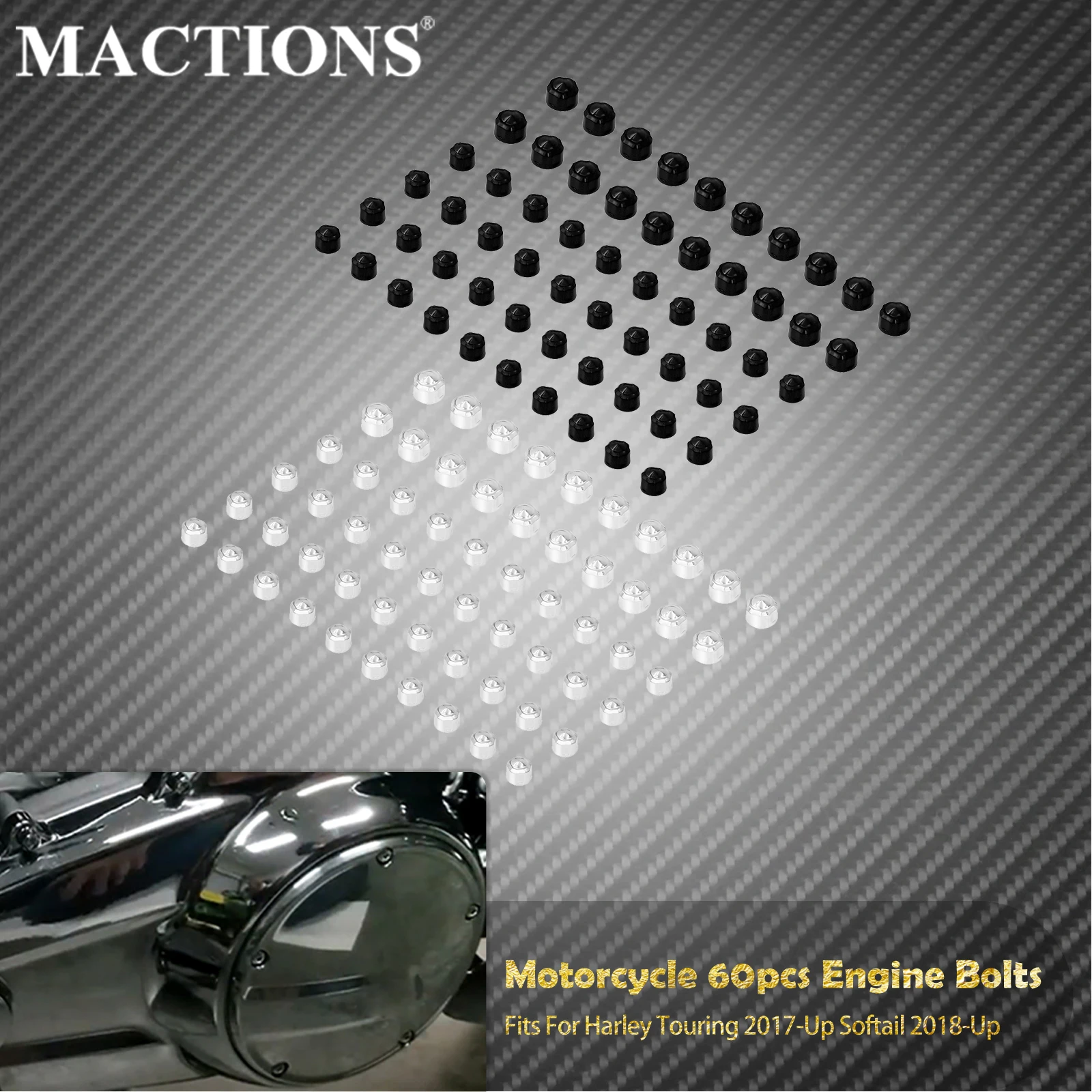 Защитные колпачки для болтов двигателя мотоцикла, 60 шт., для Harley Softail Fat Boy FLS 2018 года и новее, Touring Street Road Glide FLHR
Защитные колпачки для болтов двигателя мотоцикла, 60 шт., для Harley Softail Fat Boy FLS 2018 года и новее, Touring Street Road Glide FLHR