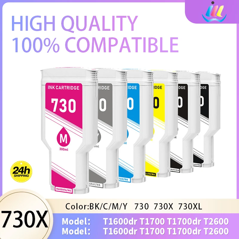 JMDD For HP 730 Compatible Ink Cartridge 300ML For HP Designjet T1600/T2600/T1700 Printer With Ink Chip Ink Cartridge
JMDD For HP 730 Compatible Ink Cartridge 300ML For HP Designjet T1600/T2600/T1700 Printer With Ink Chip Ink Cartridge