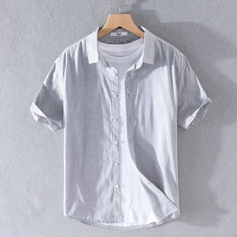 Europe and America Breathable Casual Linen Shirt Men's Short Sleeve Loose Summer Thin Lapel Single-breasted Cotton Linen Shirt
Europe and America Breathable Casual Linen Shirt Men's Short Sleeve Loose Summer Thin Lapel Single-breasted Cotton Linen Shirt