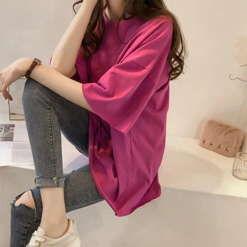 Candy Colored Loose ort Sve T-irt Women's Sle Korean f Sve Top Pure Color Spring Faion Ladies' Tee
Candy Colored Loose ort Sve T-irt Women's Sle Korean f Sve Top Pure Color Spring Faion Ladies' Tee