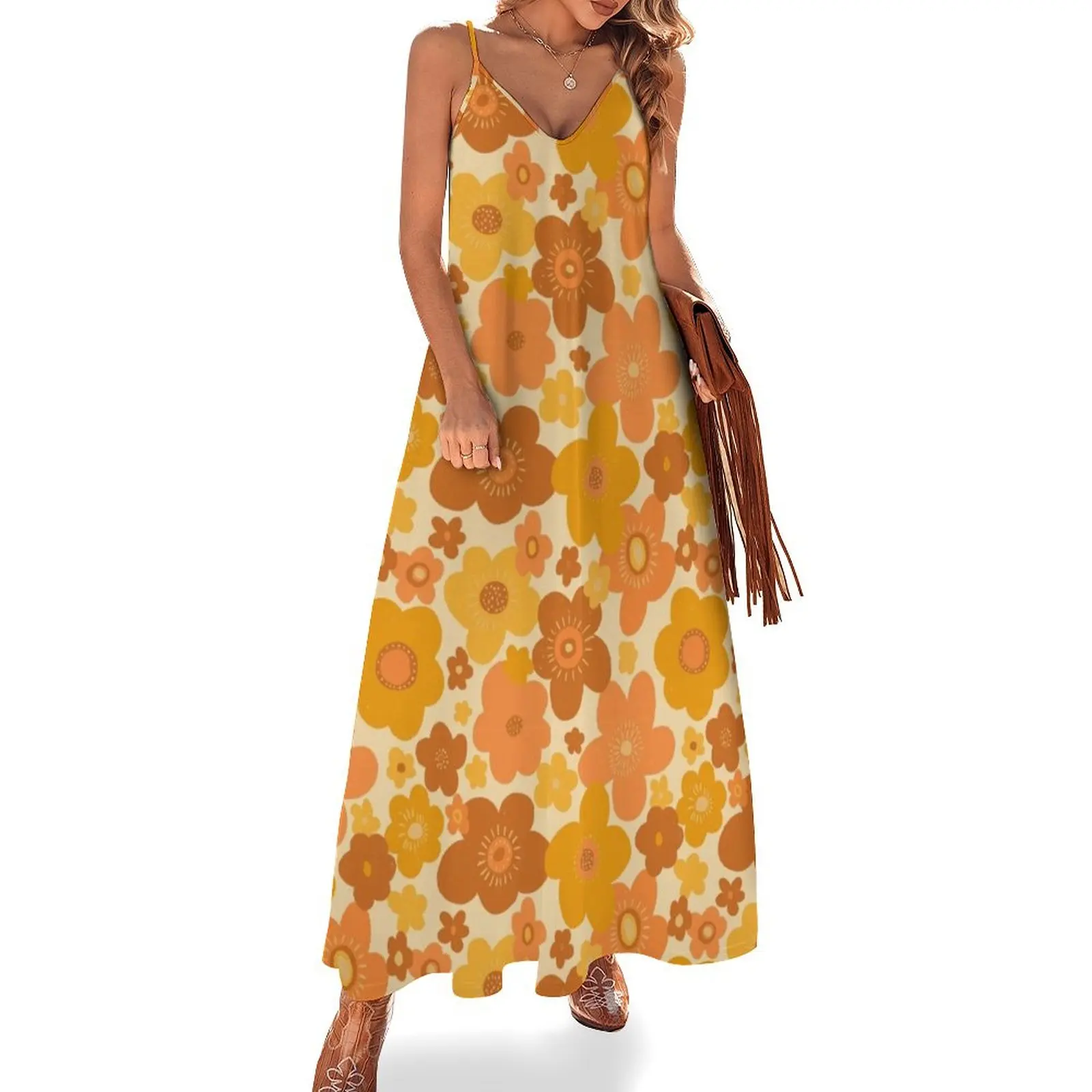 Groovy 70s Retro Vintage Floral Pattern Sleeveless Long Dress Clothing female Evening dresses Long dress prom dress
Groovy 70s Retro Vintage Floral Pattern Sleeveless Long Dress Clothing female Evening dresses Long dress prom dress