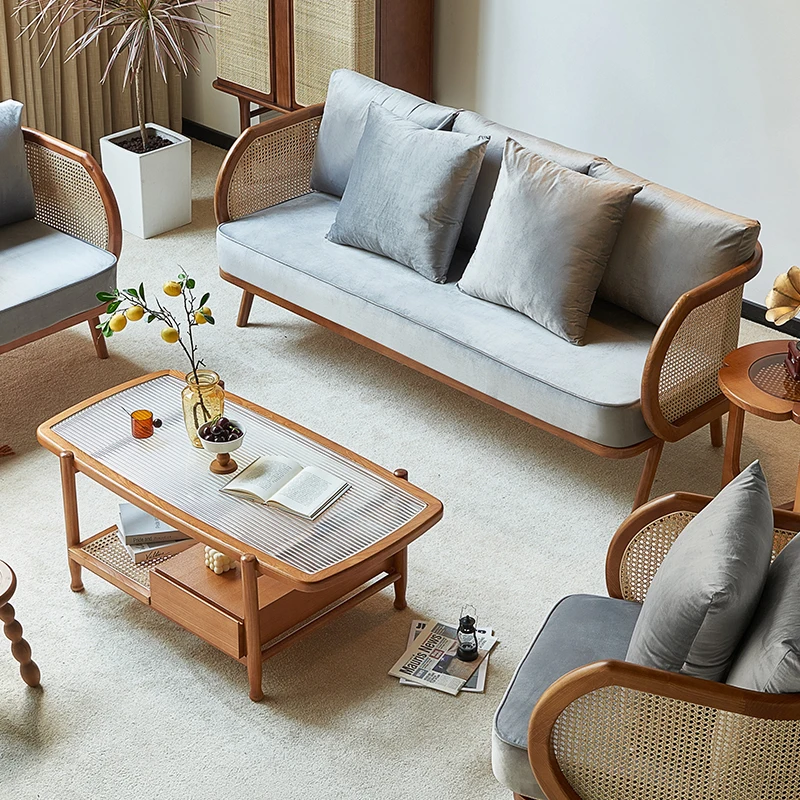 Rattan solid wood sofa small apartment household high-footed sofa fabric Nordic simple log style bed and breakfast sofa combinat
Rattan solid wood sofa small apartment household high-footed sofa fabric Nordic simple log style bed and breakfast sofa combinat