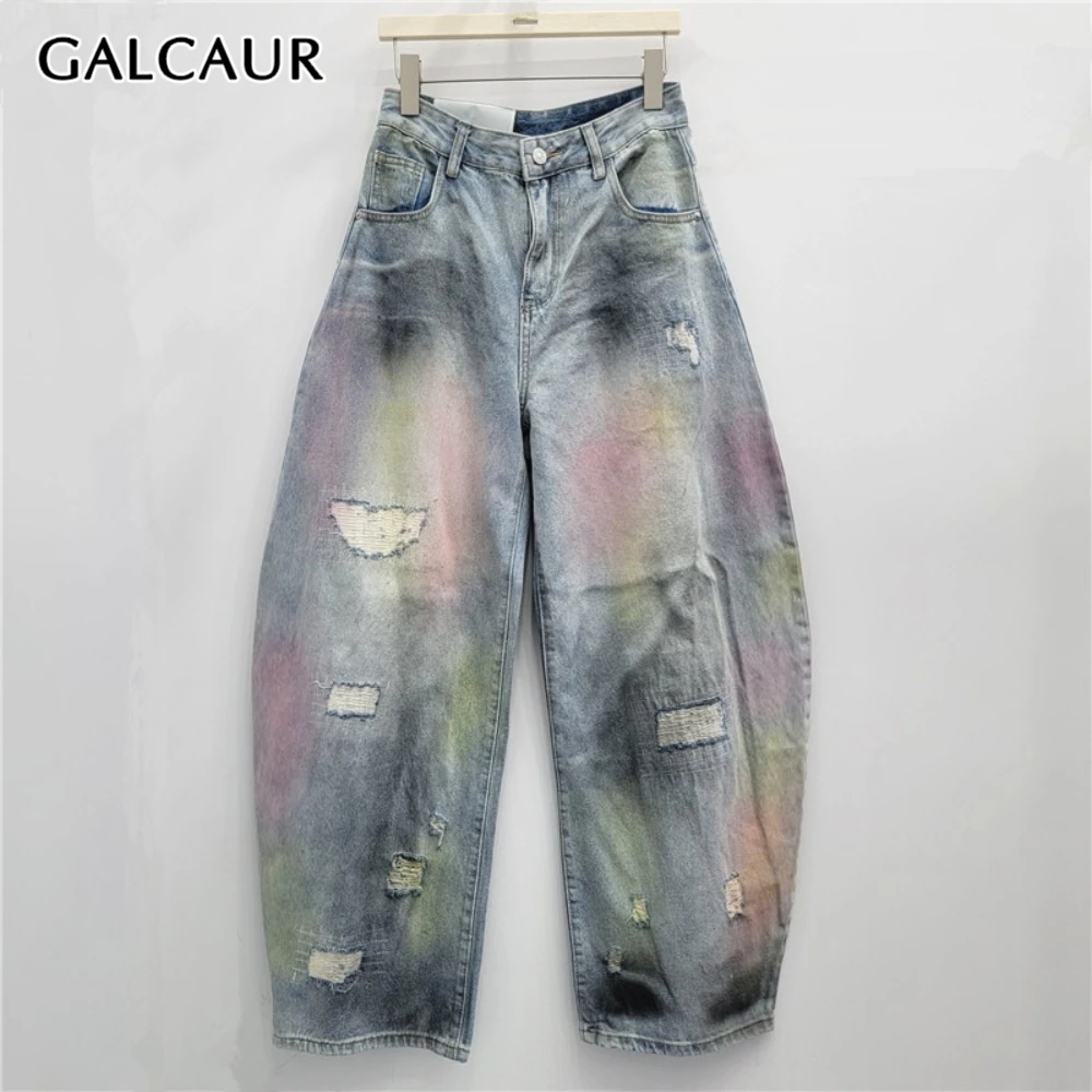 GALCAUR синие рваные шикарные брюки женские с высокой талией свободные американские ретро женские широкие брюки осенняя мода новый стиль
GALCAUR синие рваные шикарные брюки женские с высокой талией свободные американские ретро женские широкие брюки осенняя мода новый стиль