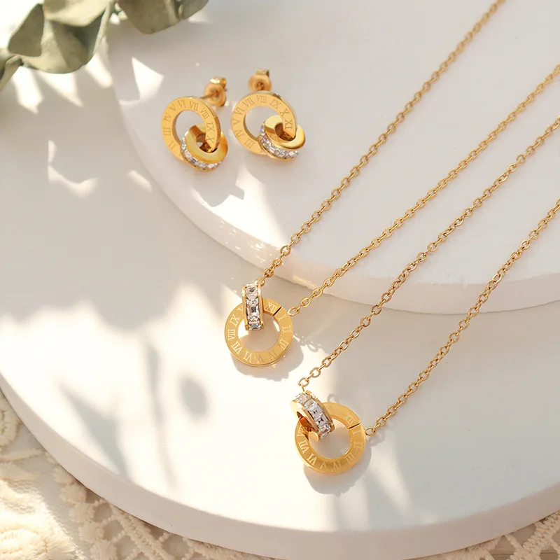 Luxury Crystal Circle Roman Numeral Choker Pendant Necklace Stainless Steel Gold Silver Color Women's Fashion Jewelry
Luxury Crystal Circle Roman Numeral Choker Pendant Necklace Stainless Steel Gold Silver Color Women's Fashion Jewelry