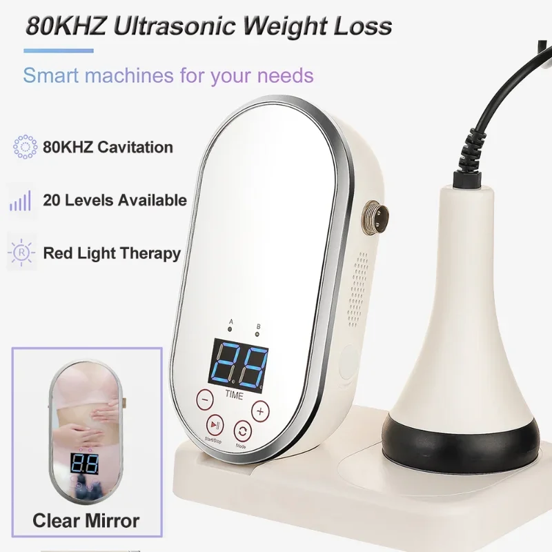 New 80KHz Ultrasonic Cavitation Weight Loss Machine 2-in-1 Body Massager Fat Reduction Tool LED Treatment with Mirror
New 80KHz Ultrasonic Cavitation Weight Loss Machine 2-in-1 Body Massager Fat Reduction Tool LED Treatment with Mirror