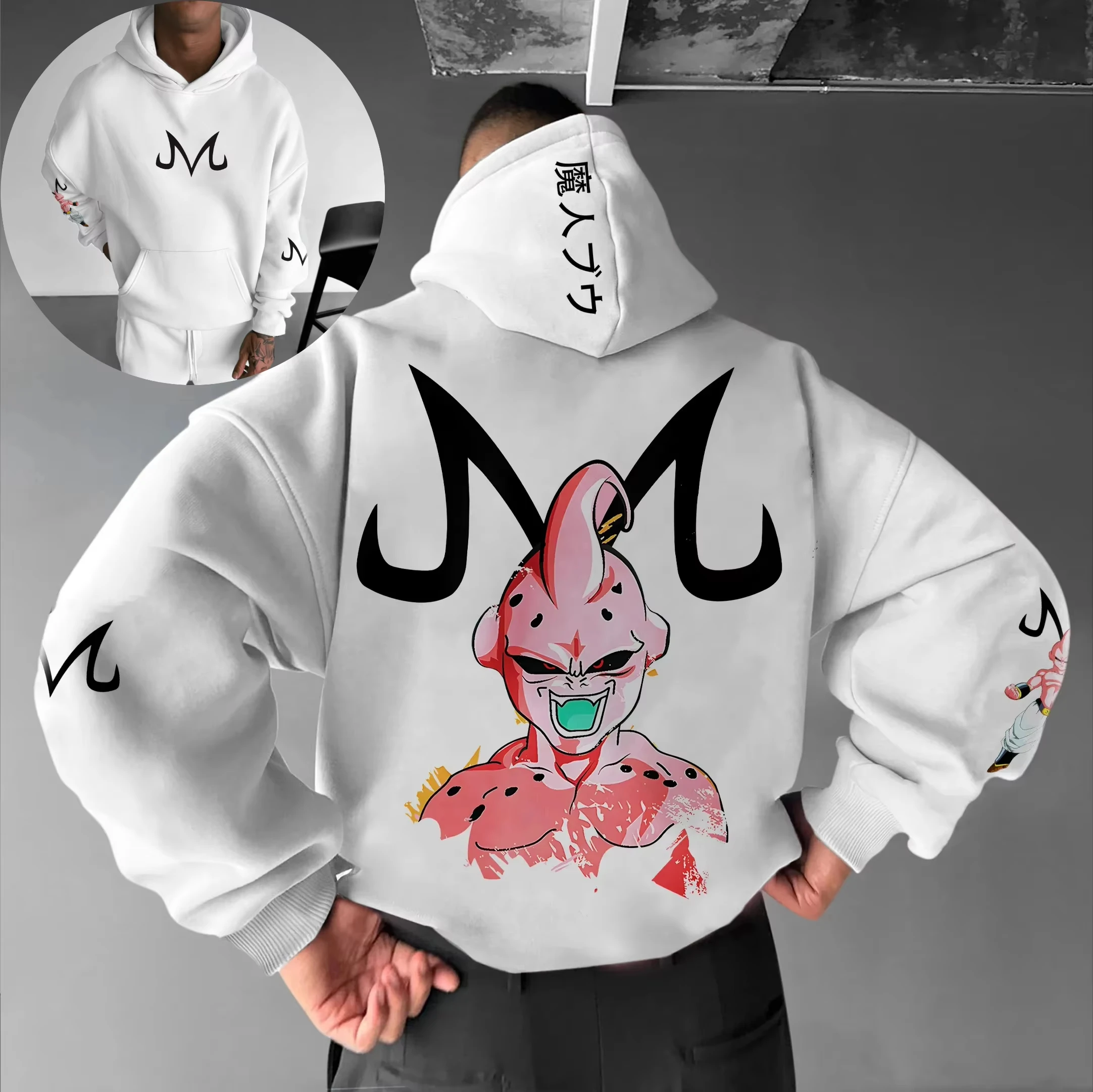 Bandai 2026 New Dragon Ball Z Аниме Majin Buu Villain Devil Мультяшный принт Большие размеры Мужская толстовка с капюшоном Уличный повседневный свободный топ
Bandai 2026 New Dragon Ball Z Аниме Majin Buu Villain Devil Мультяшный принт Большие размеры Мужская толстовка с капюшоном Уличный повседневный свободный топ