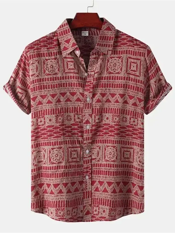 Men's Ethnic Style Short Sleeve Floral Shirt Fashionable Urban Loose Fit Polyester Breathable Casual Shirt for Daily Wear
Men's Ethnic Style Short Sleeve Floral Shirt Fashionable Urban Loose Fit Polyester Breathable Casual Shirt for Daily Wear