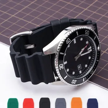 롤렉스 서브마리너 용 시계 밴드 20mm 22mm, 세이코 SKX007 SRP777J1 용 방수 다이빙 실리콘 팔찌 시티즌 스포츠 스트랩