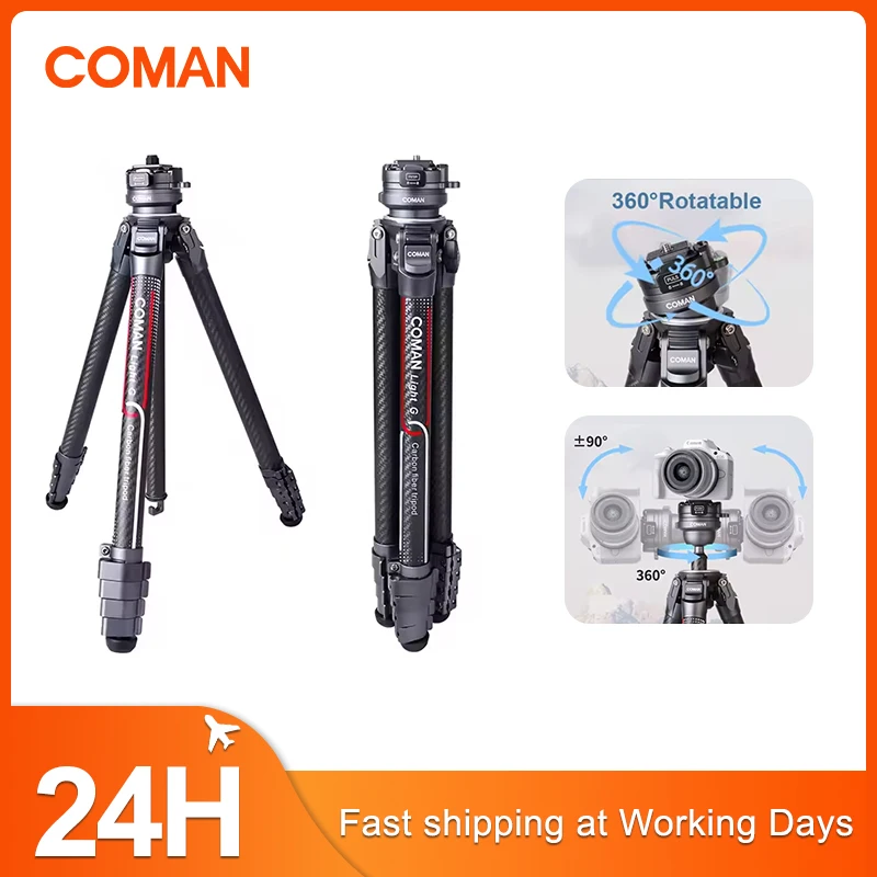 COMAN Light G Carbon Fiber Tripod Lightweight Quick Release Plate DSLR Camera Overhead Photography Stand for Nikon
COMAN Light G Carbon Fiber Tripod Lightweight Quick Release Plate DSLR Camera Overhead Photography Stand for Nikon