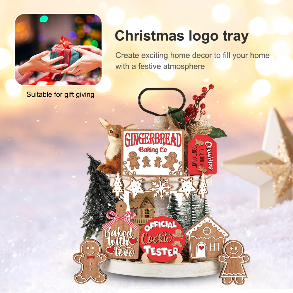 12pcs Gingerbread Man Snowflake Wooden Signs Decorative Christmas Tiered Tray Decor for Farmhouse Kitchen Tabletop
12pcs Gingerbread Man Snowflake Wooden Signs Decorative Christmas Tiered Tray Decor for Farmhouse Kitchen Tabletop