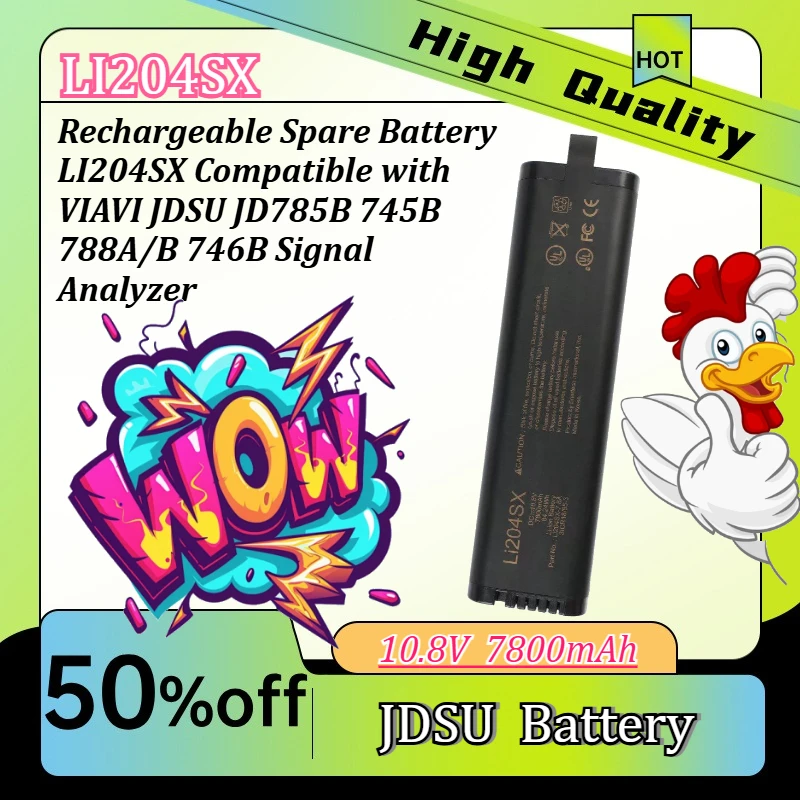 Rechargeable Spare Battery LI204SX Compatible with VIAVI JDSU JD785B 745B 788A/B 746B Signal Analyzer 10.8V 7800mAh
Rechargeable Spare Battery LI204SX Compatible with VIAVI JDSU JD785B 745B 788A/B 746B Signal Analyzer 10.8V 7800mAh