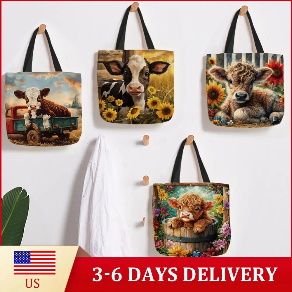 4pcs Cow Linen Tote Bag Handbag Large Capacity Women Shopping Shoulder Bags
4pcs Cow Linen Tote Bag Handbag Large Capacity Women Shopping Shoulder Bags