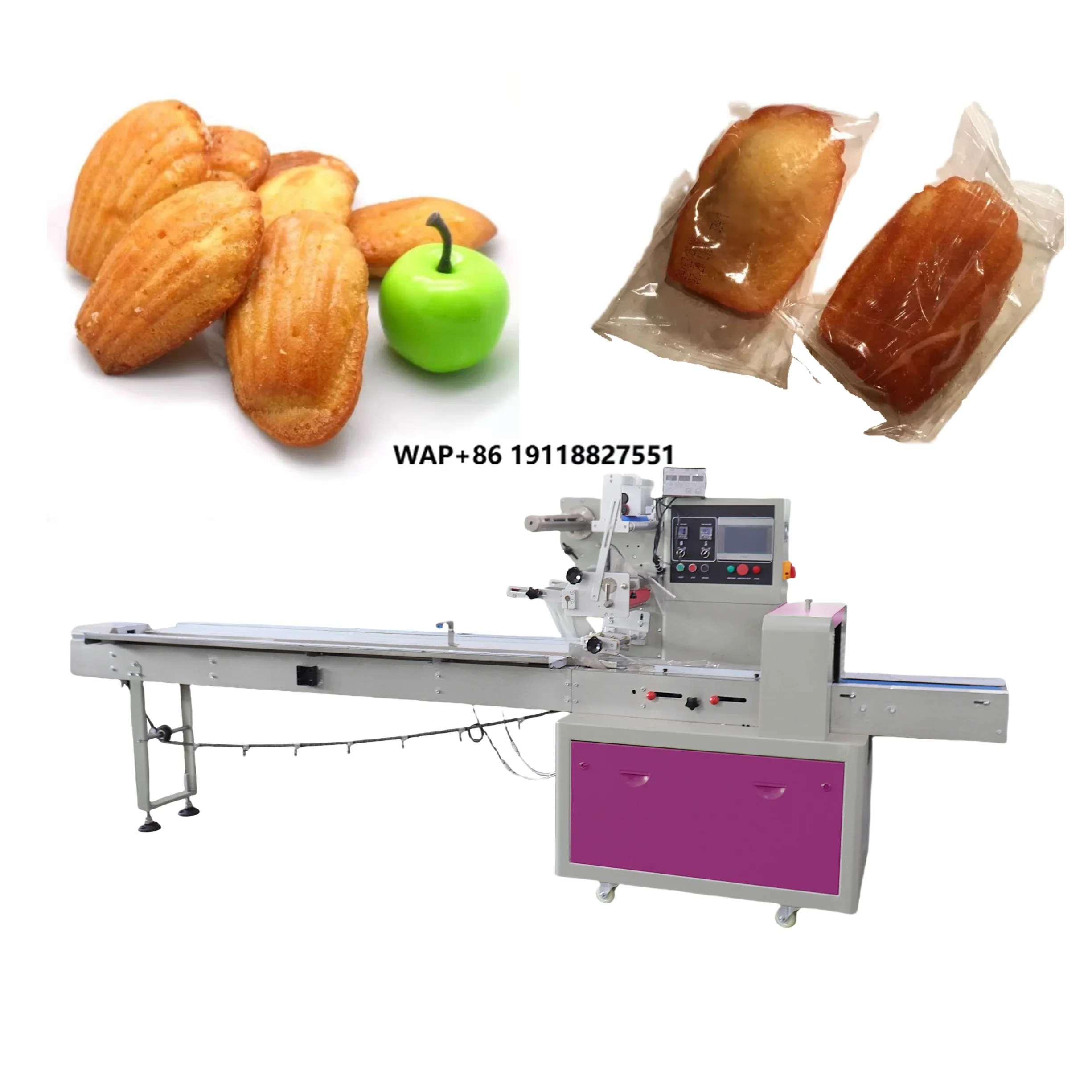 Bakery Food Biscuit Bread Muffin Cake Cupcake Horizontal Automatic Packaging Flow Wrapping Machine
Bakery Food Biscuit Bread Muffin Cake Cupcake Horizontal Automatic Packaging Flow Wrapping Machine