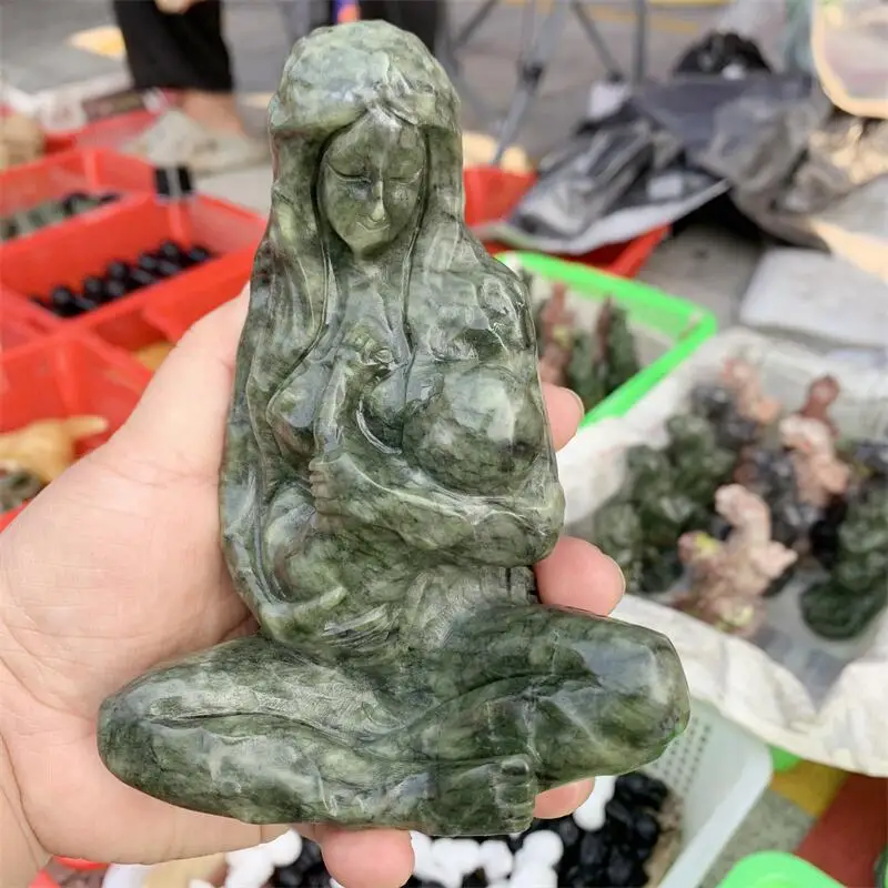 Natural Green Jade Goddess Gaia Carving Crystal Healing Crafts Handmade Figurine Reiki Home Decoration 1PCS
Natural Green Jade Goddess Gaia Carving Crystal Healing Crafts Handmade Figurine Reiki Home Decoration 1PCS