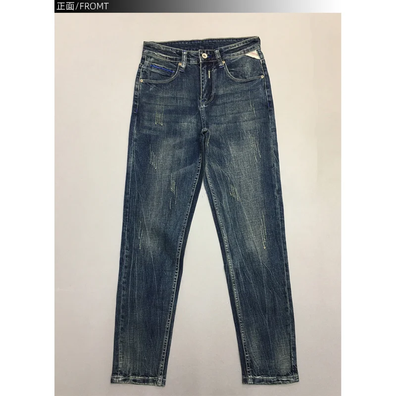 Fashionable retro blue jeans men's high-end casual slim fit small feet nostalgic heavyweight pants
Fashionable retro blue jeans men's high-end casual slim fit small feet nostalgic heavyweight pants