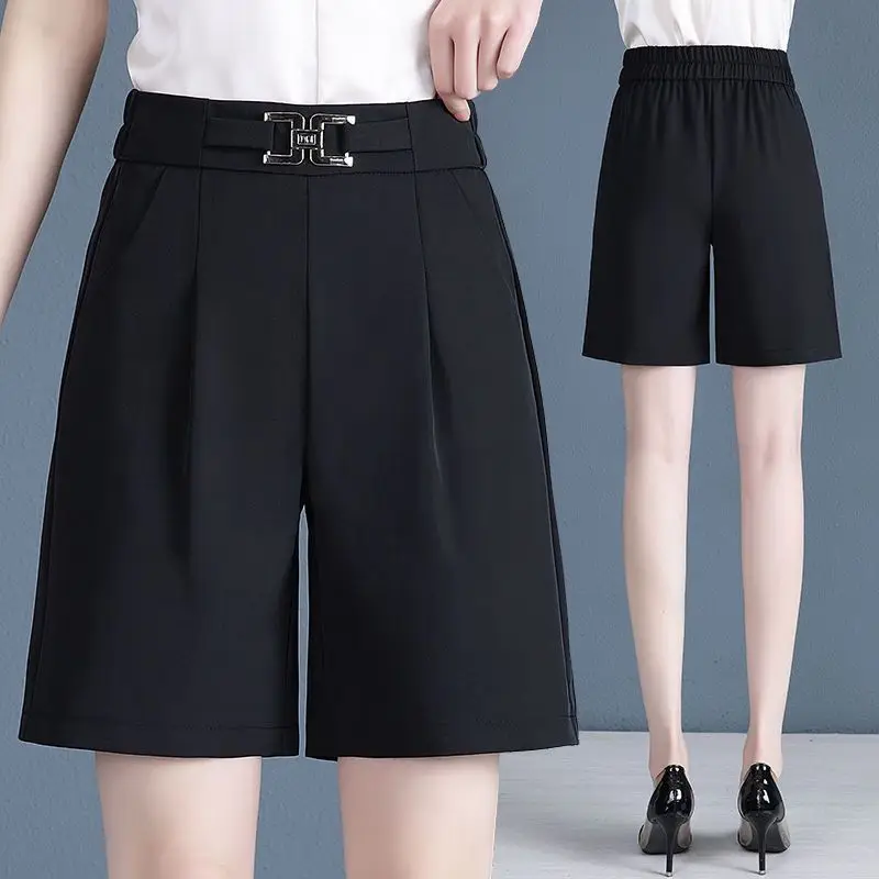 High Waist Wide Leg Ice Silk Short Pants Women's Suit Pants Summer New Style Loose Thin Straight Cut A-Line Casual Trousers
High Waist Wide Leg Ice Silk Short Pants Women's Suit Pants Summer New Style Loose Thin Straight Cut A-Line Casual Trousers
