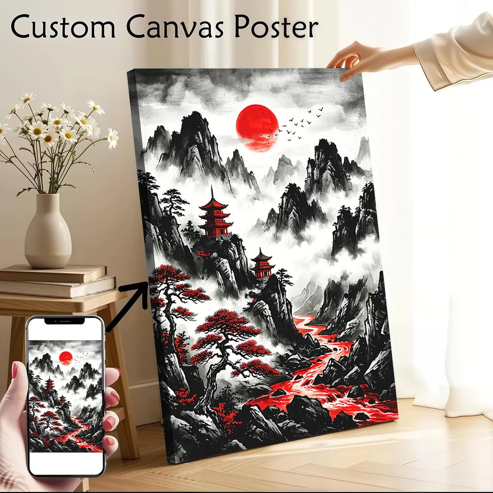 Japanese Pagoda Landscape With Red Sun Canvas Poster Pictures Wall Art Canvas Painting for Fans Decoration Living Room Wand Deko
Japanese Pagoda Landscape With Red Sun Canvas Poster Pictures Wall Art Canvas Painting for Fans Decoration Living Room Wand Deko