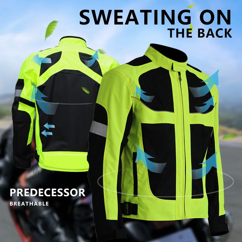 Motorcycle reflective night-time wear jacket, motorcycle protective gear pad jacket.
Motorcycle reflective night-time wear jacket, motorcycle protective gear pad jacket.