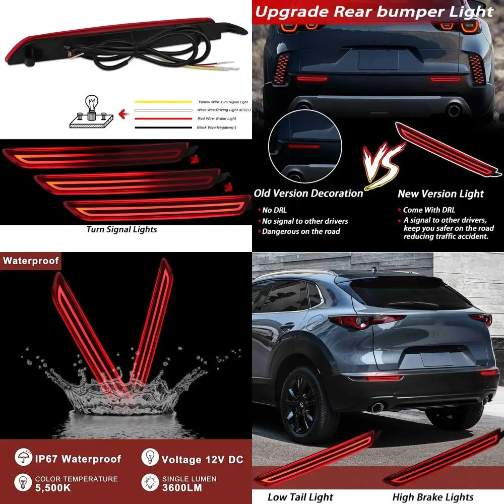 Mazda CX-3 2020-2023 & CX-5 2023-2024 LED Rear Bumper Reflectors, Fog, Brake, Tail Lights with DRL & Turn Signal (Red Lens)
Mazda CX-3 2020-2023 & CX-5 2023-2024 LED Rear Bumper Reflectors, Fog, Brake, Tail Lights with DRL & Turn Signal (Red Lens)