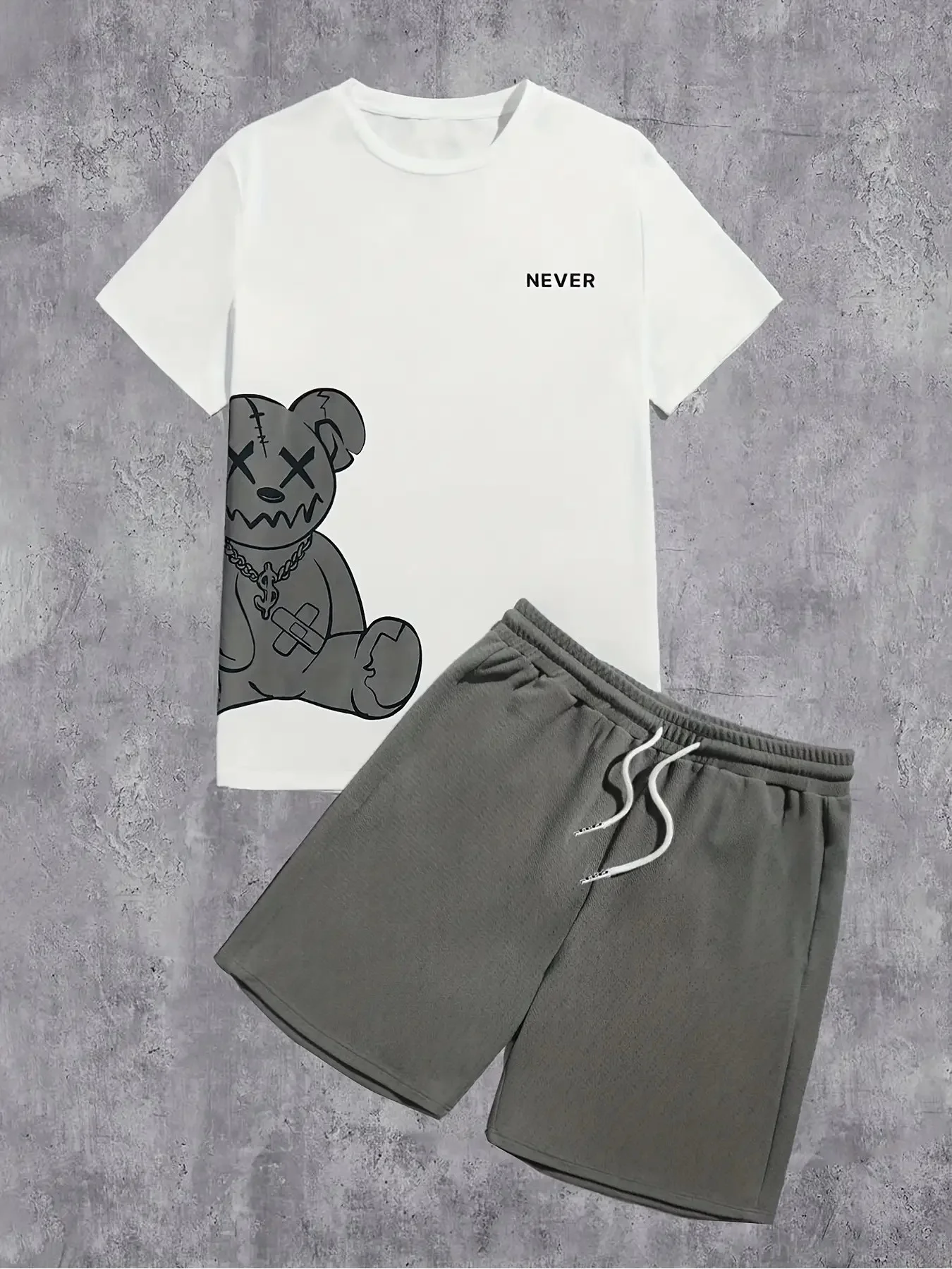 2026 Summer New Men's Grey Waffle Knit Casual Shorts Y2K Oversized Casual Suit Suitable for Daily and Training Wear
2026 Summer New Men's Grey Waffle Knit Casual Shorts Y2K Oversized Casual Suit Suitable for Daily and Training Wear