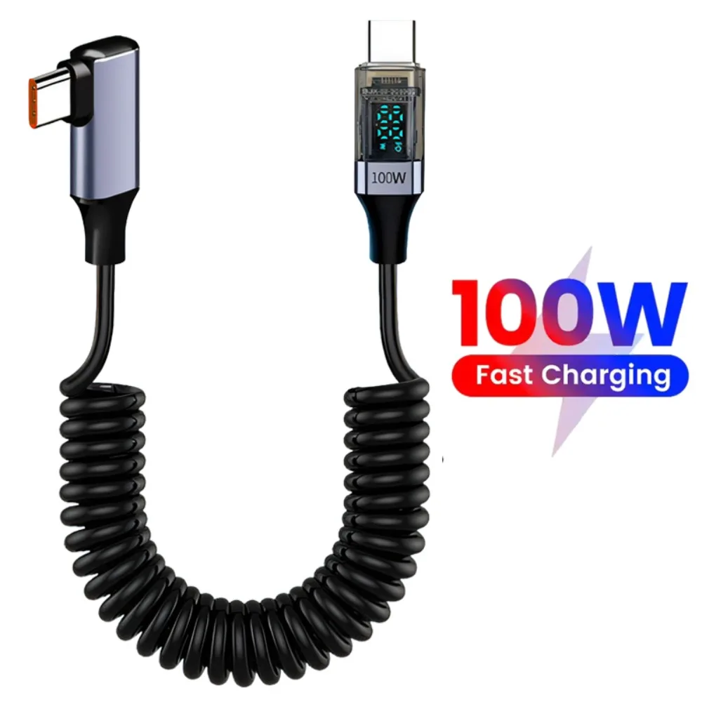 Кабель USB C мощностью 100 Вт, светодиодный дисплей, выдвижной пружинный шнур для IPhone, Samsung, быстрая зарядка, синхронизация данных, нейлоновый плетеный кабель типа C
Кабель USB C мощностью 100 Вт, светодиодный дисплей, выдвижной пружинный шнур для IPhone, Samsung, быстрая зарядка, синхронизация данных, нейлоновый плетеный кабель типа C
