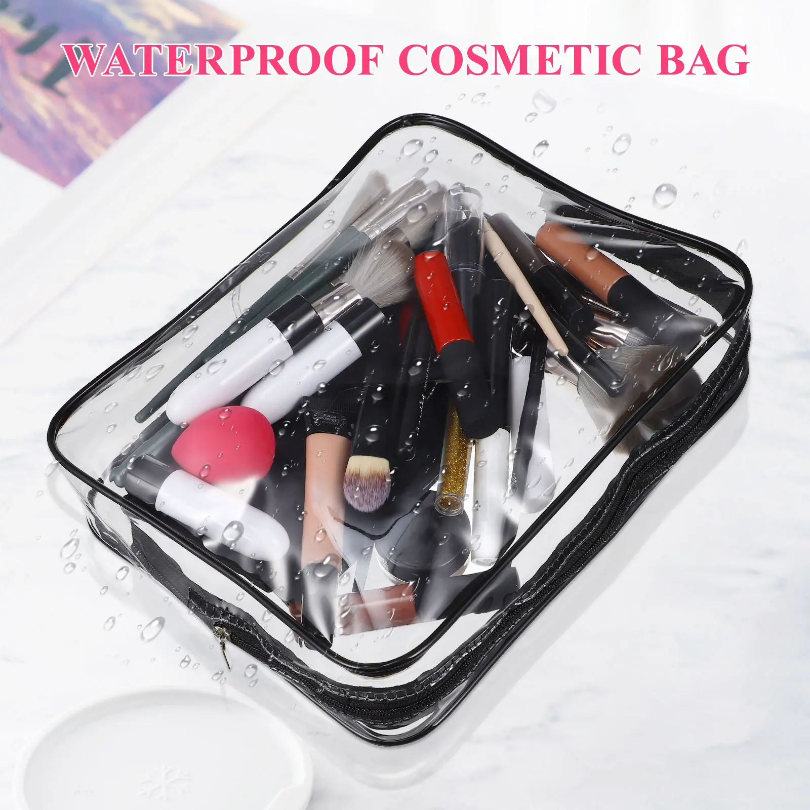 3 Pcs Black Waterproof Bags 30x10x22cm 24x5x20cm 18x4x14cm Transparent PVC Toiletry Storage Bags for Travel
3 Pcs Black Waterproof Bags 30x10x22cm 24x5x20cm 18x4x14cm Transparent PVC Toiletry Storage Bags for Travel