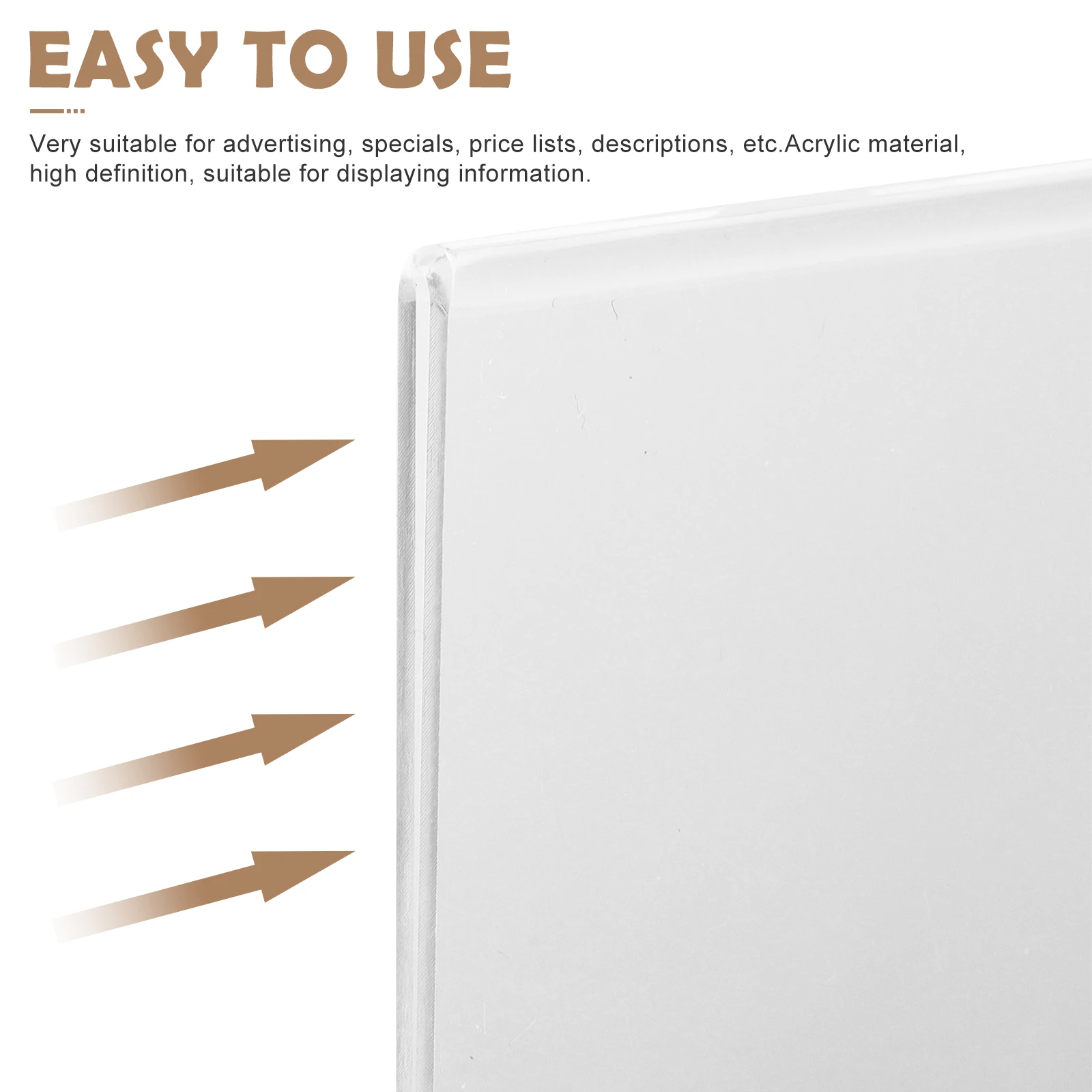 Table Sign Holder Clear Acrylic Desktop Display Stand For Menu Price Tag Photo Note Advertisement Organizer Rack
Table Sign Holder Clear Acrylic Desktop Display Stand For Menu Price Tag Photo Note Advertisement Organizer Rack