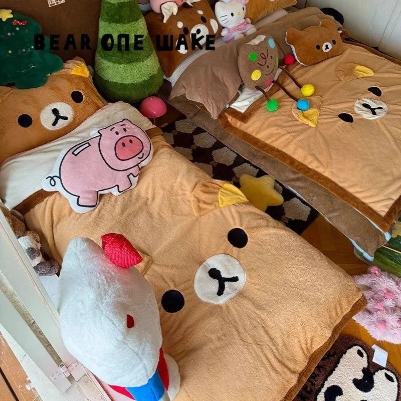 New Rilakkuma Blanket Embroidered 3D Cute Throw Winter Thickened Warm Office Nap Lunch Break Flannel Sofa Couch Cover Gift
New Rilakkuma Blanket Embroidered 3D Cute Throw Winter Thickened Warm Office Nap Lunch Break Flannel Sofa Couch Cover Gift