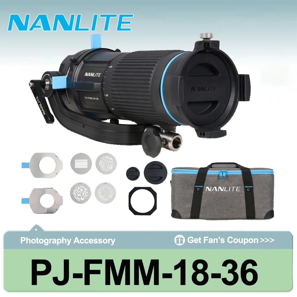 Nanlite PJ-FMM-18-36 FM Mount Projection Attachment 18°-36° Photography Light Accessories Precise Zoom Control Imaging Lens
Nanlite PJ-FMM-18-36 FM Mount Projection Attachment 18°-36° Photography Light Accessories Precise Zoom Control Imaging Lens