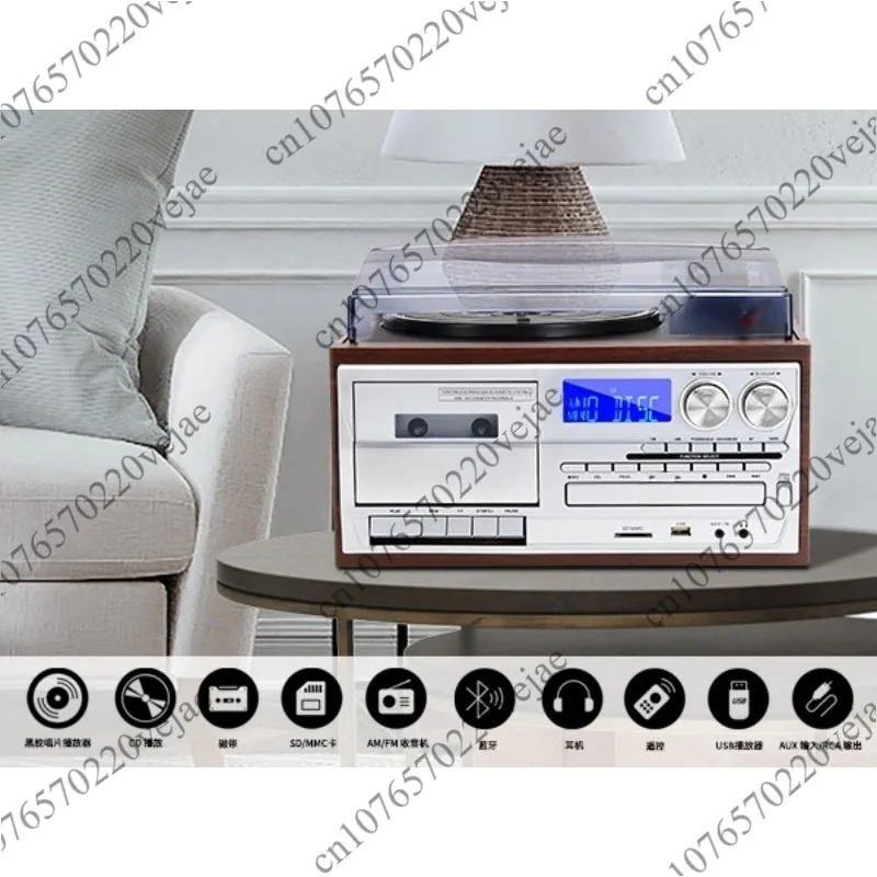 Vintage multi-function vinyl record player CD player U disk Bluetooth tape FM/AM record player
Vintage multi-function vinyl record player CD player U disk Bluetooth tape FM/AM record player