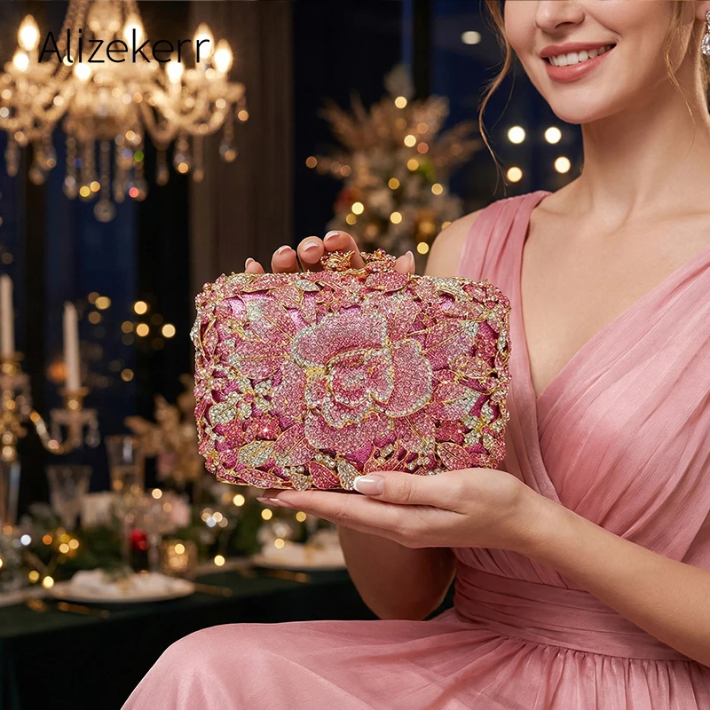 Alizekerr Rose Crystal Evening Bags Women Gorgeous Boutique Flower Rhinestone Metallic Clutch Purses And Handbags Wedding Party
Alizekerr Rose Crystal Evening Bags Women Gorgeous Boutique Flower Rhinestone Metallic Clutch Purses And Handbags Wedding Party