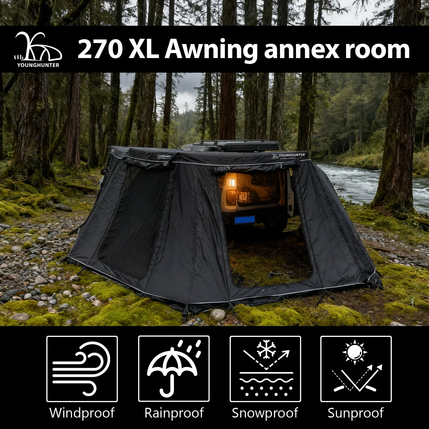 XL Кемпинг Автомобиль SUV Палатка на крышу Отдельно стоящая 270 градусов с тентом Foxwing Приложение Крышка боковой стенки комнаты для путешествий на открытом воздухе
XL Кемпинг Автомобиль SUV Палатка на крышу Отдельно стоящая 270 градусов с тентом Foxwing Приложение Крышка боковой стенки комнаты для путешествий на открытом воздухе