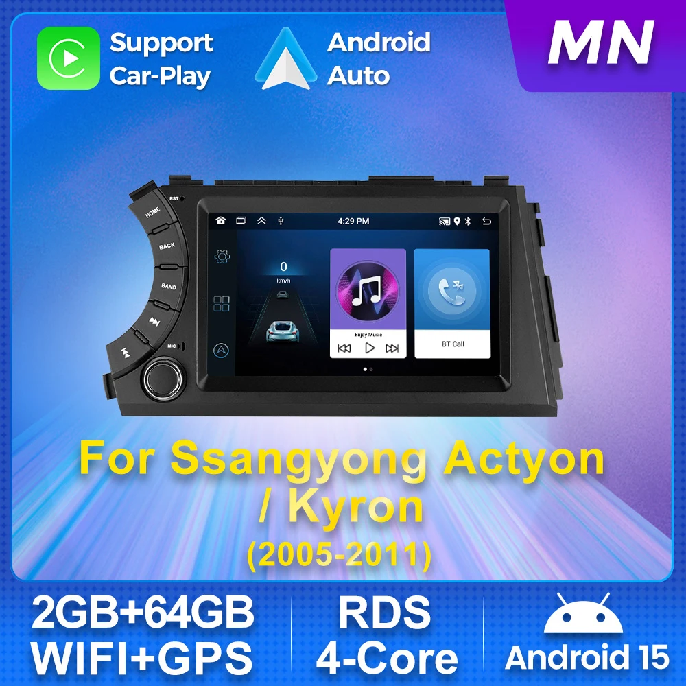 Android Carplay Car Radio for Ssangyong Kyron Actyon 2005 2006 2007 2008 2009 2010-2013 GPS 2Din Multimedia Video Player FM WiFi
Android Carplay Car Radio for Ssangyong Kyron Actyon 2005 2006 2007 2008 2009 2010-2013 GPS 2Din Multimedia Video Player FM WiFi