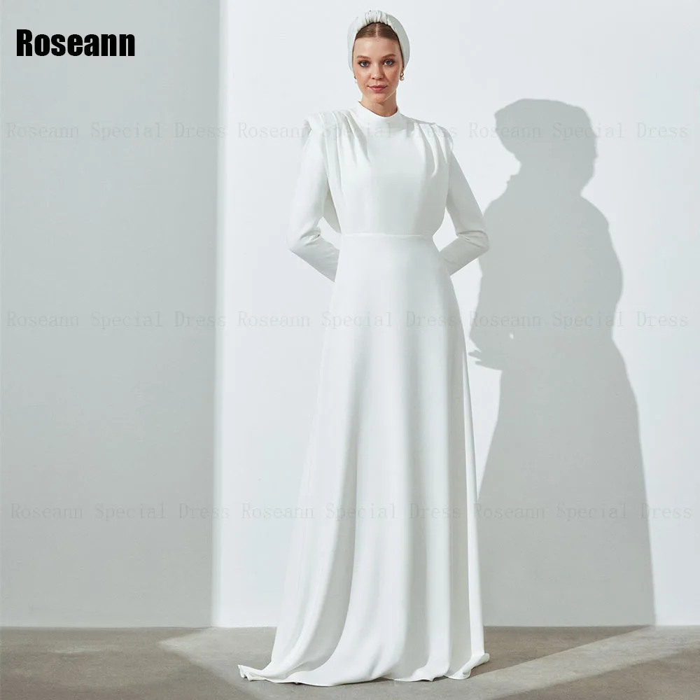 Muslim Elegant Ivory A-line Wedding Dresses Elegant High Collar Draped Pleat Satin Full Bride Gown Floor Length robe de mariée
Muslim Elegant Ivory A-line Wedding Dresses Elegant High Collar Draped Pleat Satin Full Bride Gown Floor Length robe de mariée