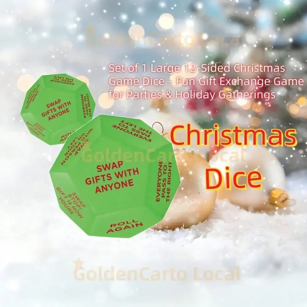 Fun Christmas Gift Exchange Dice - an interactive holiday party game suitable for adults and children, a secret Santa Claus gift exchange decision maker, the perfect choice for family game nights and office parties
Fun Christmas Gift Exchange Dice - an interactive holiday party game suitable for adults and children, a secret Santa Claus gift exchange decision maker, the perfect choice for family game nights and office parties