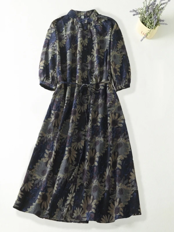 plus Size Women's Ethnic Print Stand Collar Midi Dr Slimming Waist Seven Quarter Sve A-Line Skirt Casual Commute Sle
plus Size Women's Ethnic Print Stand Collar Midi Dr Slimming Waist Seven Quarter Sve A-Line Skirt Casual Commute Sle