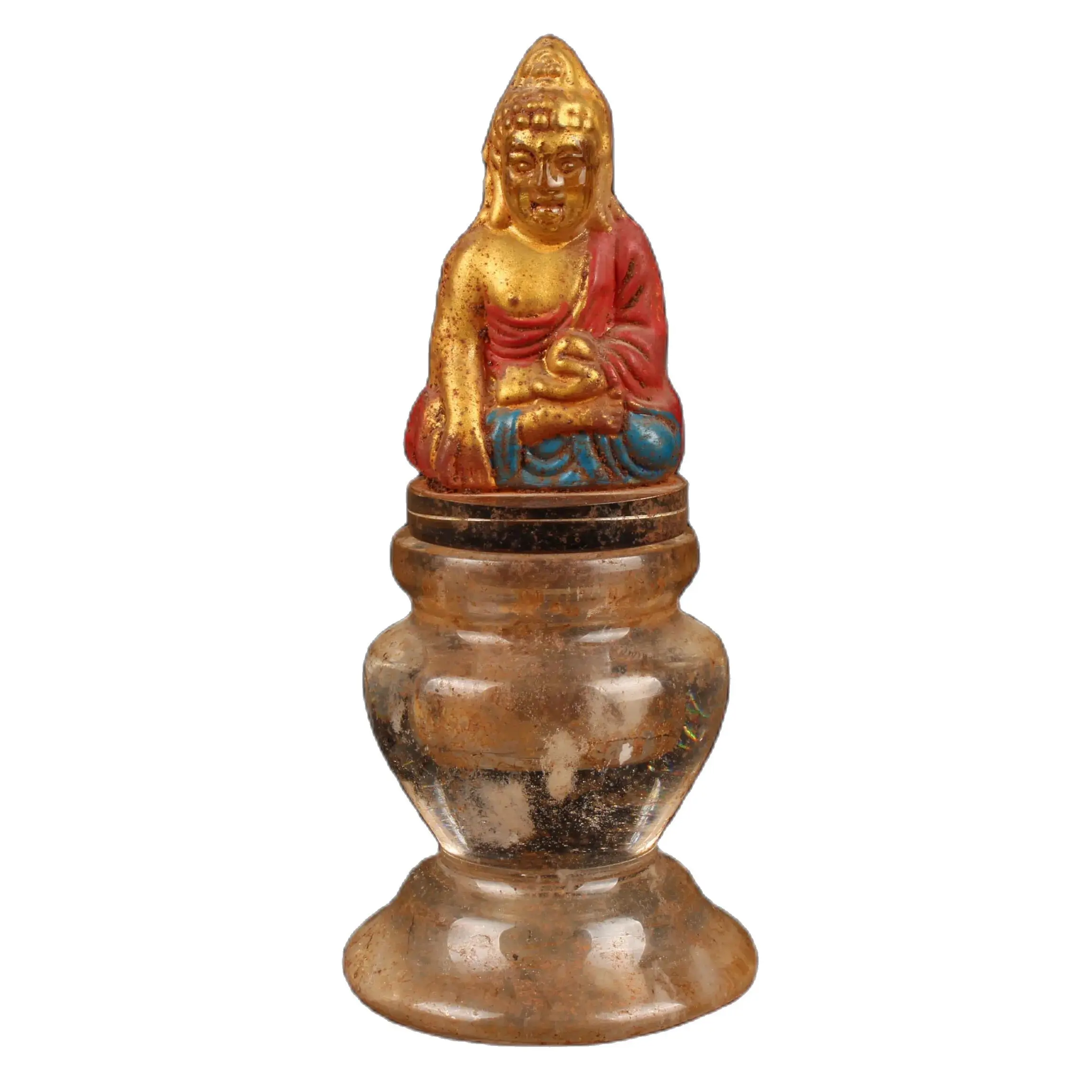 Chinese antique collection natural crystal colored Buddha relic jar Home decoration Ornaments Exhibits
Chinese antique collection natural crystal colored Buddha relic jar Home decoration Ornaments Exhibits