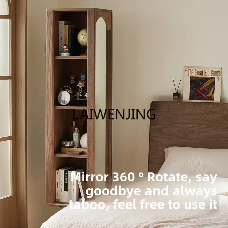 JJ2 solid wood full body mirror black walnut floor rotating mirror cabinet storage bookcase
JJ2 solid wood full body mirror black walnut floor rotating mirror cabinet storage bookcase